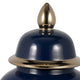 Iton Temple Jar with Finial Top Lid | Gold Detail Navy Blue Ceramic 18"