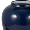 Iton Temple Jar with Finial Top Lid | Gold Detail Navy Blue Ceramic 18"