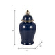 Iton Temple Jar with Finial Top Lid | Gold Detail Navy Blue Ceramic 18"
