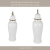 Classic Temple Jar | Gold Accent Lion Head Lid | 24" Glossy White Ceramic