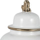 Classic Temple Jar | Gold Accent Lion Head Lid | 24" Glossy White Ceramic