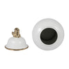 Classic Temple Jar | Gold Accent Lion Head Lid | 24" Glossy White Ceramic