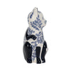 8" Traditional Sitting Cat Sculpturette | Blue White Chinoiserie Design