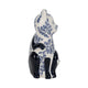 8" Traditional Sitting Cat Sculpturette | Blue White Chinoiserie Design