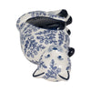 8" Traditional Sitting Cat Sculpturette | Blue White Chinoiserie Design