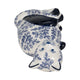 8" Traditional Sitting Cat Sculpturette | Blue White Chinoiserie Design