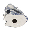 8" Traditional Sitting Cat Sculpturette | Blue White Chinoiserie Design