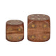 Decorative Large Wooden Dice Die | 4x4" | Antique Brown Wood | Metal Inlay