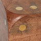 5x5 Wooden Dice Die with 6-Sided Brass Inlay Dots | Antique Brown Wood