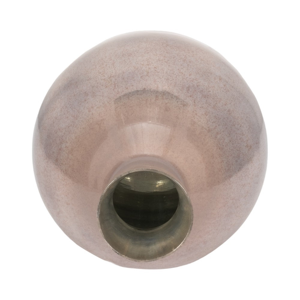 Decorative Accent Bulb Vase | Textured Glass | 18" Champagne Gold