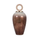 Abstract Decorative Vase with Ring Accent Lid | 22" Copper Glass
