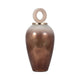 Abstract Decorative Vase with Ring Accent Lid | 22" Copper Glass