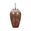 Abstract Decorative Vase with Ring Accent Lid | 22" Copper Glass