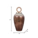 Abstract Decorative Vase with Ring Accent Lid | 22" Copper Glass
