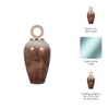 Abstract Decorative Vase with Ring Accent Lid | 22" Copper Glass