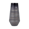 Enameled Vase | Cylinder Tapered Narrow Base | Textured Gray & Black Glass SBH-18503-01