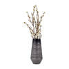 Enameled Vase | Cylinder Tapered Narrow Base | Textured Gray & Black Glass SBH-18503-01