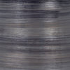 Enameled Vase | Cylinder Tapered Narrow Base | Textured Gray & Black Glass