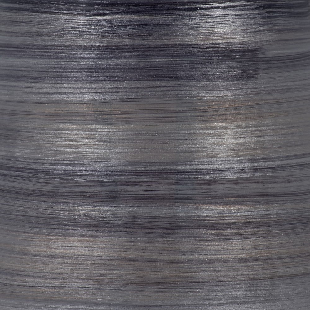 Enameled Vase | Cylinder Tapered Narrow Base | Textured Gray & Black Glass