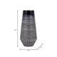 Enameled Vase | Cylinder Tapered Narrow Base | Textured Gray & Black Glass