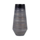 Enameled Vase | Cylinder Tapered Narrow Base | Textured Gray & Black Glass SBH-18503-01