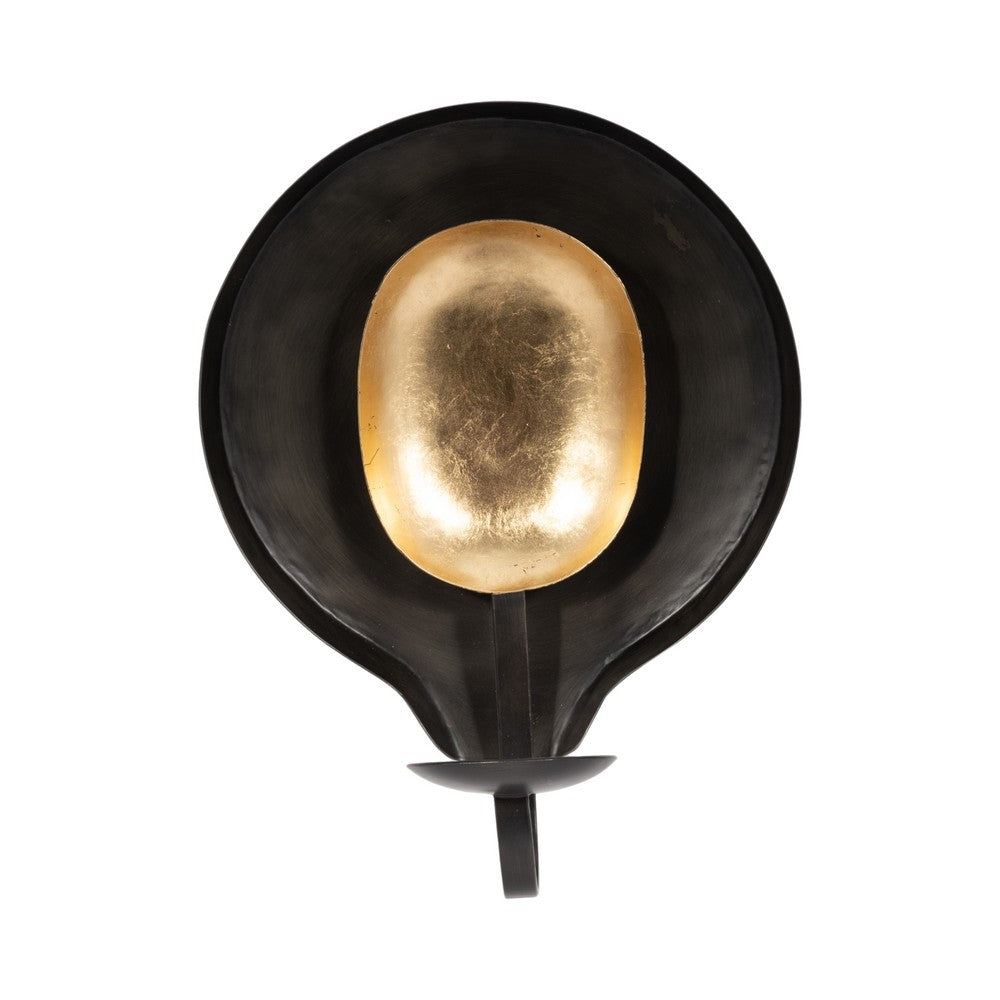 Luxury Votive Candle Holder | Round Shape | Gold Black Iron | Modern 12"