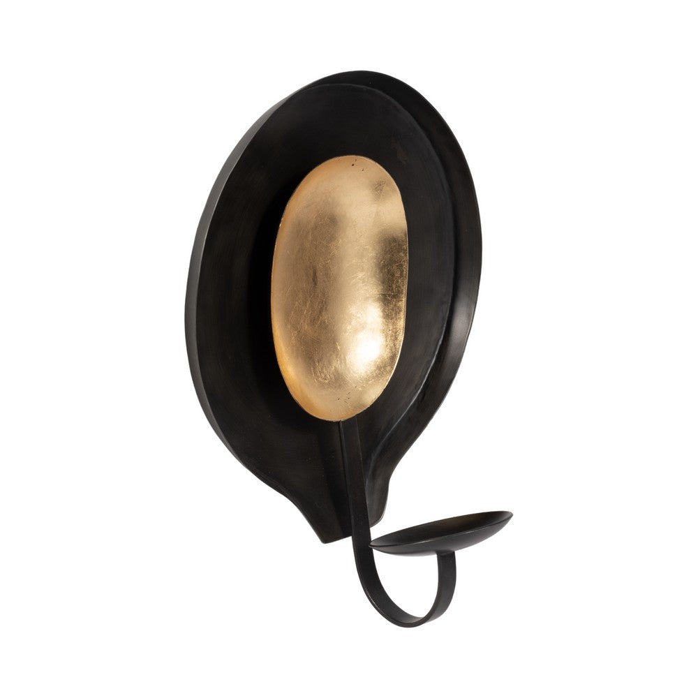 Luxury Votive Candle Holder | Round Shape | Gold Black Iron | Modern 12"