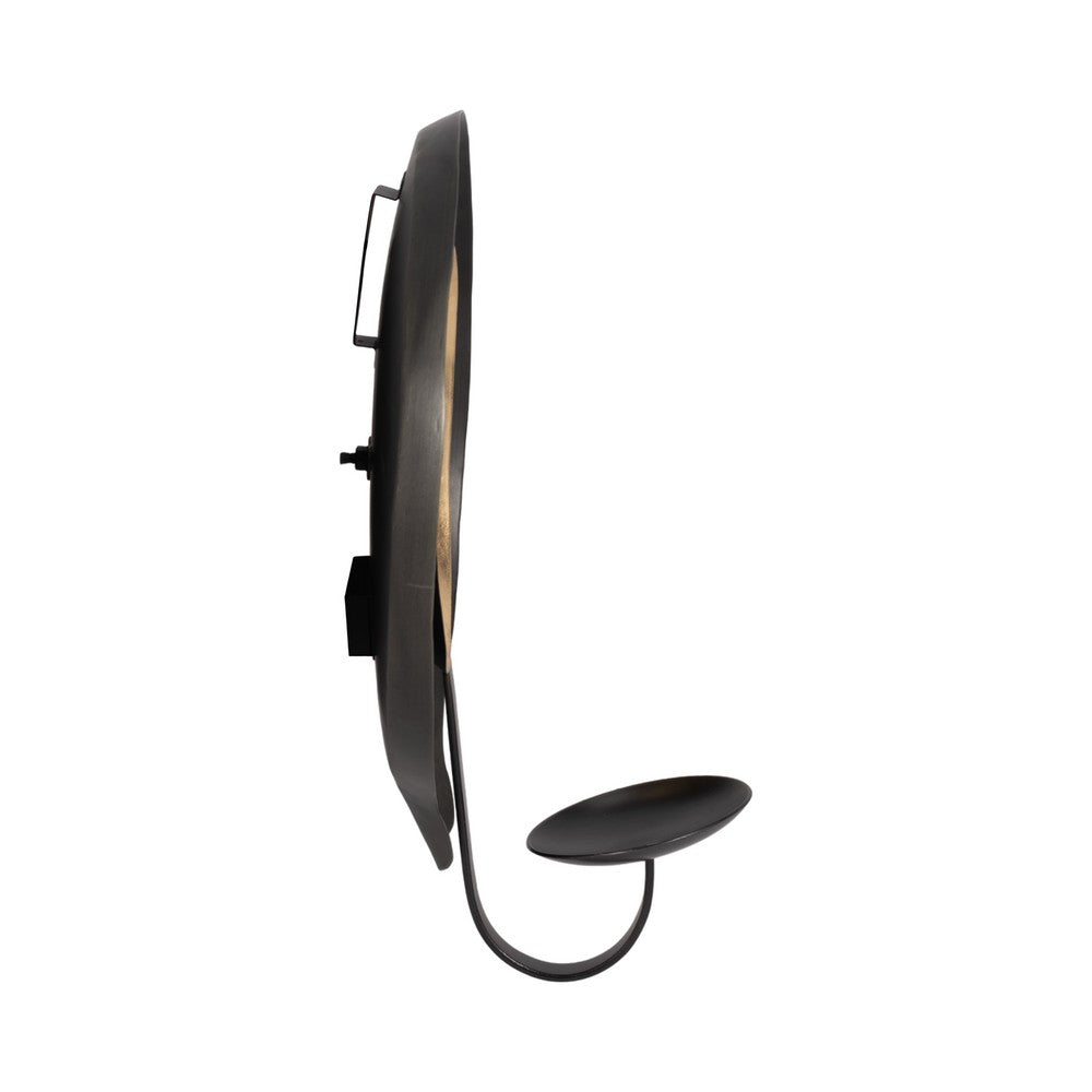 Luxury Votive Candle Holder | Round Shape | Gold Black Iron | Modern 12"