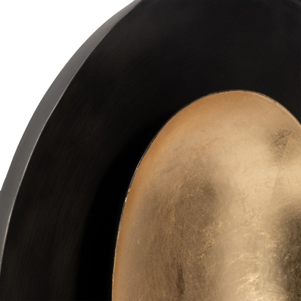 Luxury Votive Candle Holder | Round Shape | Gold Black Iron | Modern 12"