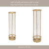 Hurricane Candle Holder | Cylinder Shaped Glass | 13" Metal Frame