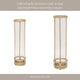 Hurricane Candle Holder | Cylinder Shaped Glass | 13" Metal Frame