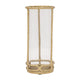 Hurricane Candle Holder | Cylinder Shaped Glass | 13" Metal Frame