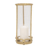 Hurricane Candle Holder | Cylinder Shaped Glass | 13" Metal Frame
