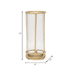 Hurricane Candle Holder | Cylinder Shaped Glass | 13" Metal Frame