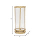 Hurricane Candle Holder | Cylinder Shaped Glass | 13" Metal Frame