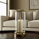 Hurricane Candle Holder | Cylinder Shaped Glass | 13" Metal Frame