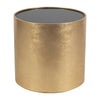 Accent Table | 24" Round Black Glass Top | Brushed Gold Wood Base