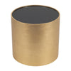 Accent Table | 24" Round Black Glass Top | Brushed Gold Wood Base