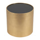 Accent Table | 24" Round Black Glass Top | Brushed Gold Wood Base