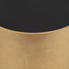Accent Table | 24" Round Black Glass Top | Brushed Gold Wood Base