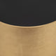 Accent Table | 24" Round Black Glass Top | Brushed Gold Wood Base