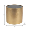 Accent Table | 24" Round Black Glass Top | Brushed Gold Wood Base