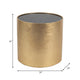 Accent Table | 24" Round Black Glass Top | Brushed Gold Wood Base