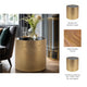 Accent Table | 24" Round Black Glass Top | Brushed Gold Wood Base