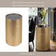 Accent Table | 24" Round Black Glass Top | Brushed Gold Wood Base