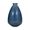 Decorative Balloon Flower Vase | 15" | Blue Hand Blown Glass Design