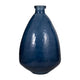 Decorative Vase | Pottery Style Balloon Shape | Blue Glazed Glass 19"