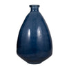 Decorative Vase | Pottery Style Balloon Shape | Blue Glazed Glass 19"