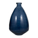 Decorative Vase | Pottery Style Balloon Shape | Blue Glazed Glass 19"