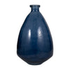 Decorative Vase | Pottery Style Balloon Shape | Blue Glazed Glass 19"